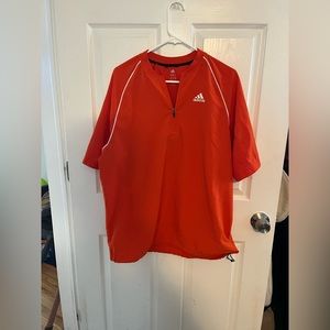Men’s adidas baseball warm up jacket, orange, medium